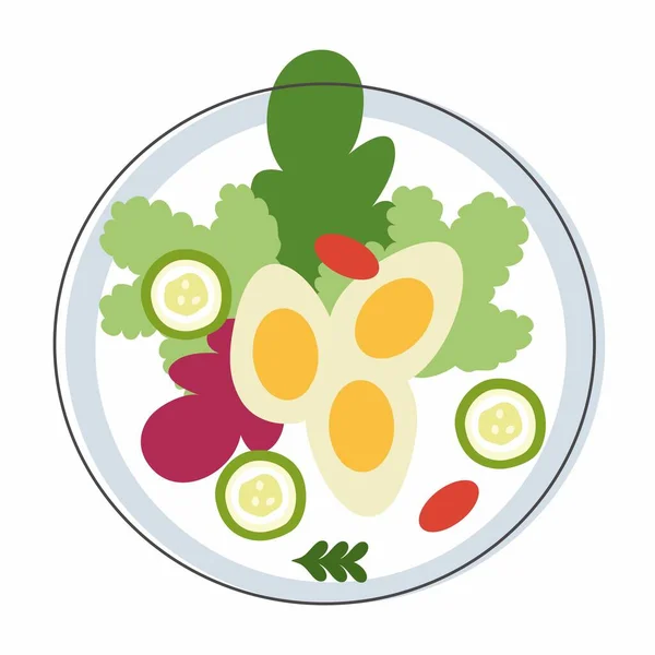 Salade Légumes Vectoriels Biologique Salade Légumes Dans Une Assiette Salade — Photo
