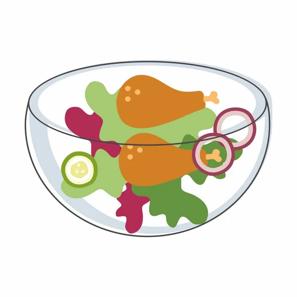 Salade Légumes Vectoriels Biologique Salade Légumes Dans Une Assiette Salade — Photo