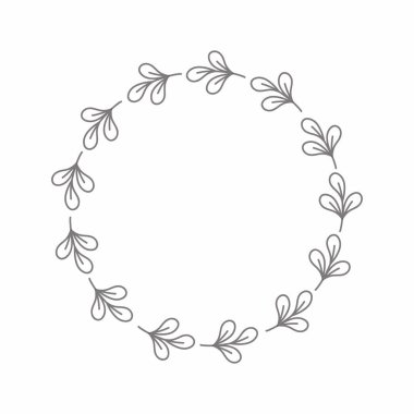 Yaprak çemberi çerçeve çerçevesi düğün kartı çerçeve Vektör dekoratif çerçeve.