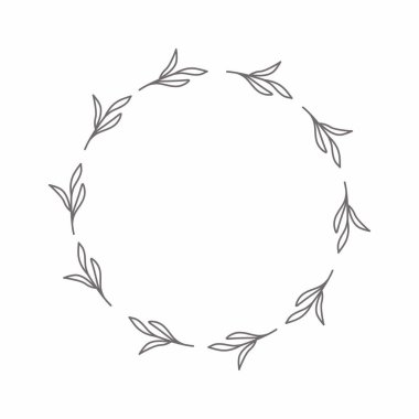 Yaprak çemberi çerçeve çerçevesi düğün kartı çerçeve Vektör dekoratif çerçeve.