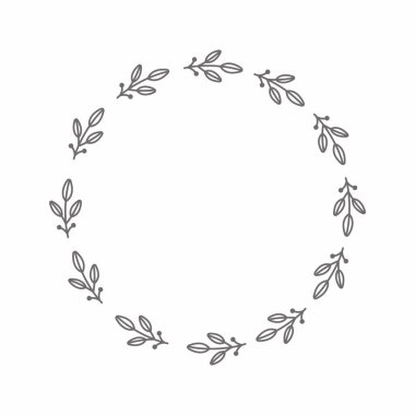 Yaprak çemberi çerçeve çerçevesi düğün kartı çerçeve Vektör dekoratif çerçeve.