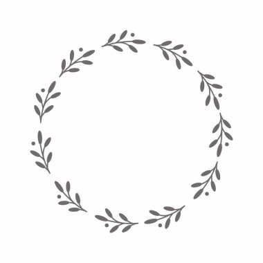Yaprak çemberi çerçeve çerçevesi düğün kartı çerçeve Vektör dekoratif çerçeve.