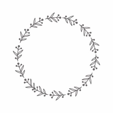 Yaprak çemberi çerçeve çerçevesi düğün kartı çerçeve Vektör dekoratif çerçeve.