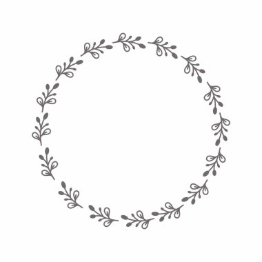 Yaprak çemberi çerçeve çerçevesi düğün kartı çerçeve Vektör dekoratif çerçeve.