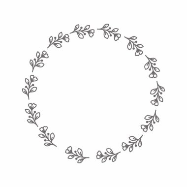 Yaprak çemberi çerçeve çerçevesi düğün kartı çerçeve Vektör dekoratif çerçeve.
