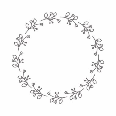 Yaprak çemberi çerçeve çerçevesi düğün kartı çerçeve Vektör dekoratif çerçeve.