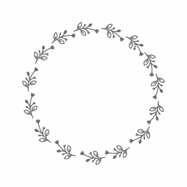 Yaprak çemberi çerçeve çerçevesi düğün kartı çerçeve Vektör dekoratif çerçeve.