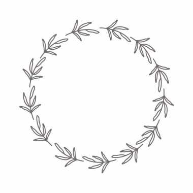 Yaprak çemberi çerçeve çerçevesi düğün kartı çerçeve Vektör dekoratif çerçeve.