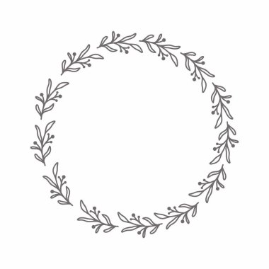 Yaprak çemberi çerçeve çerçevesi düğün kartı çerçeve Vektör dekoratif çerçeve.
