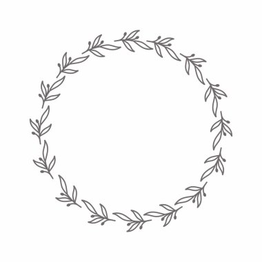 Yaprak çemberi çerçeve çerçevesi düğün kartı çerçeve Vektör dekoratif çerçeve.