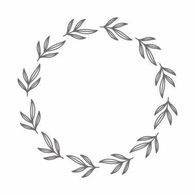 Yaprak çemberi çerçeve çerçevesi düğün kartı çerçeve Vektör dekoratif çerçeve.