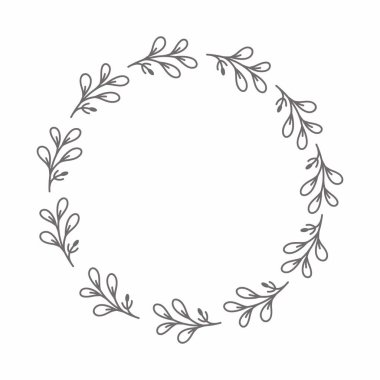 Yaprak çemberi çerçeve çerçevesi düğün kartı çerçeve Vektör dekoratif çerçeve.
