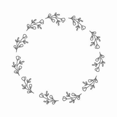 Yaprak çemberi çerçeve çerçevesi düğün kartı çerçeve Vektör dekoratif çerçeve.