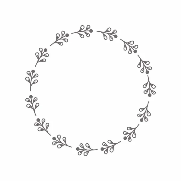 Leaf Circle Frame Flower Circle Frame Wedding Card Frame Vector — Stock Photo, Image