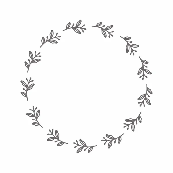 Φύλλο Κύκλο Πλαίσιο Λουλούδι Κύκλο Πλαίσιο Γαμήλια Κάρτα Πλαίσιο Διάνυσμα — Φωτογραφία Αρχείου