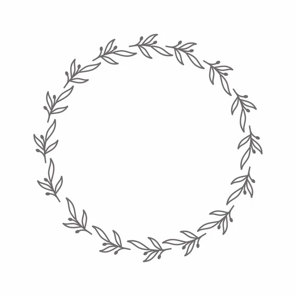 Blatt Kreis Rahmen Blume Kreis Rahmen Hochzeitskarte Rahmen Vector Dekorative — Stockfoto