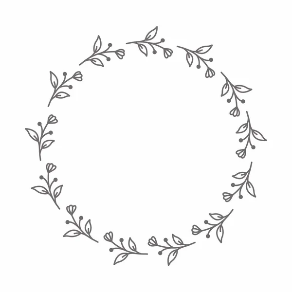 Blatt Kreis Rahmen Blume Kreis Rahmen Hochzeitskarte Rahmen Vector Dekorative — Stockfoto