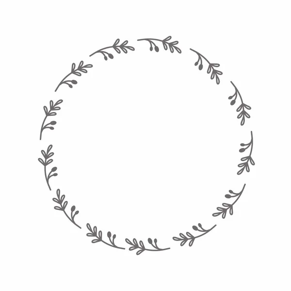 Рамка Цветочного Круга Листьев Рама Рамы Свадебной Открытки — стоковое фото
