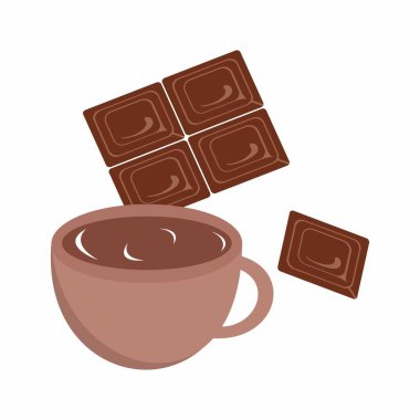 Vektör çizgi film çikolatası. Şirin. Dünya Çikolata Günü.