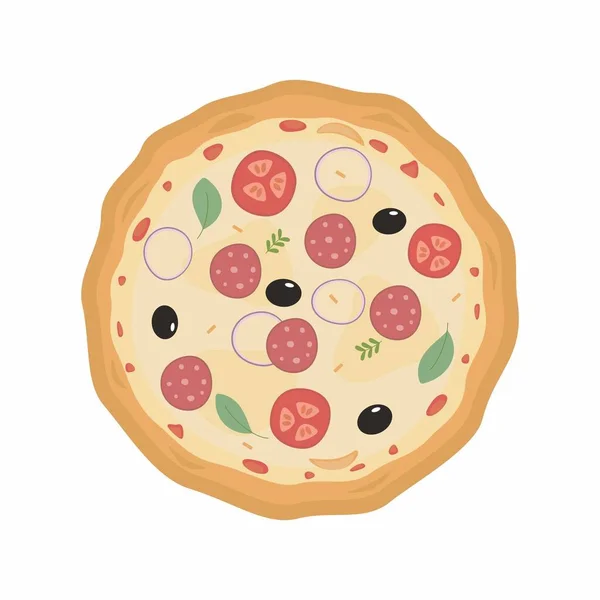 Pizza Vektorové Jídlo Ilustrace Nezdravé Jídlo — Stock fotografie