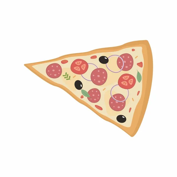Pizza Vector Ilustración Alimentos Comida Chatarra —  Fotos de Stock