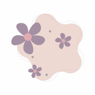 Vektör çiçekleri Sevimli çiçek elementleri, pastel renkler.