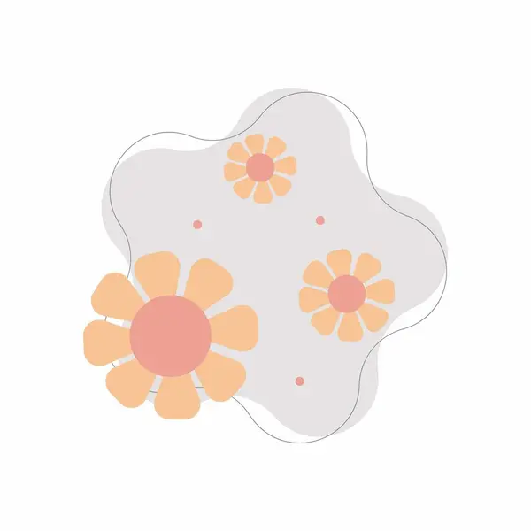 Vektorblumen Niedliche Blumenelemente Pastellfarben — Stockfoto