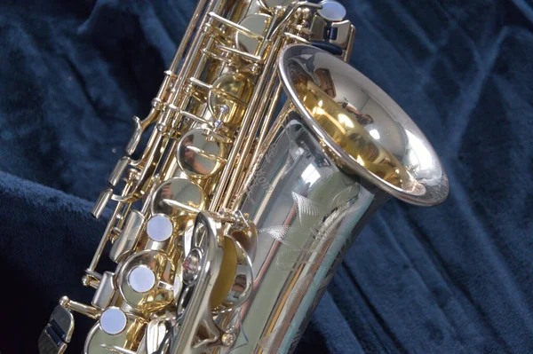 Saxofón Alto Primer Plano Disparo —  Fotos de Stock