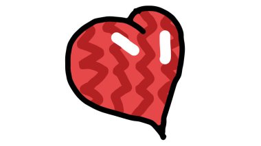 El çizimi karalama tarzı kalp ikonu. vektör illüstrasyonu