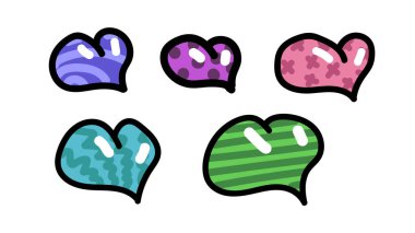 kupa seti. Aşk. kalpler.