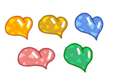 kupa vektör kümesi. renkli kalpler