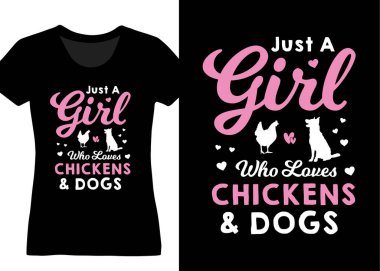 Tavukları ve köpekleri seven bir kız.