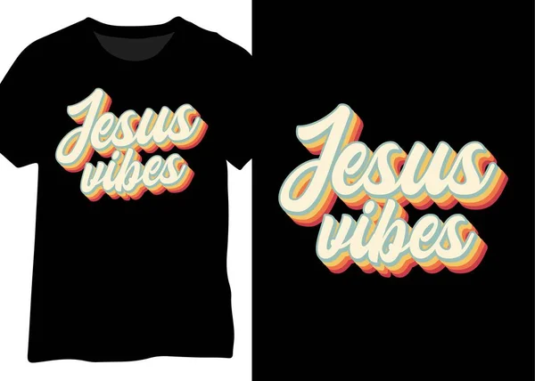 Jezus Wibracje Retro Vintage Christian Design — Wektor stockowy