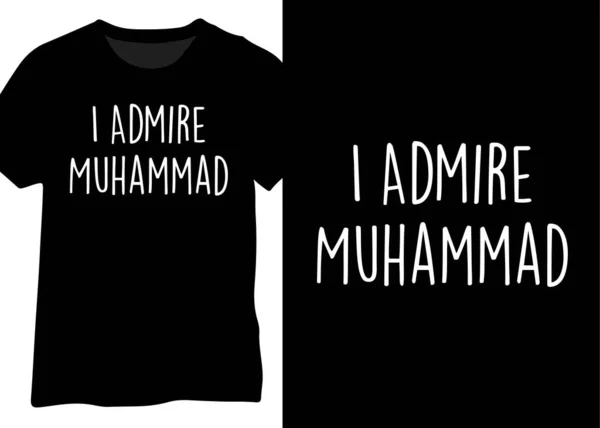 Podziwiam Muhammada Islamski Projekt Słów — Wektor stockowy
