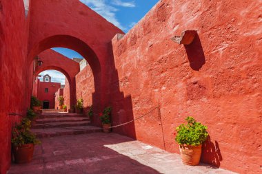 Santa Catalina Monastery. Religious colonial monument with more than four centuries old. Arequipa Peru. clipart