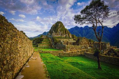 Machu Picchu 'nun İnka kalesi. Cusco Peru