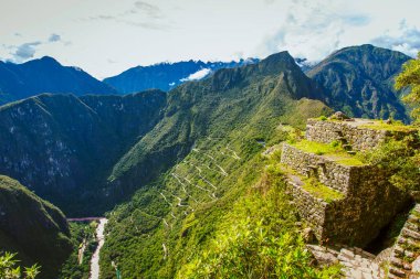 Machu Picchu 'nun İnka kalesi. Cusco Peru