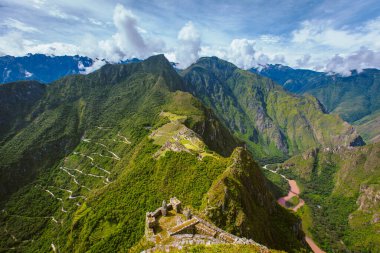 Machu Picchu 'nun İnka kalesi. Cusco Peru