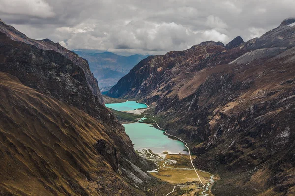 Panoramautsikt Från Paso Portachuelo Synvinkel Llanganuco Huaraz Peru — Stockfoto