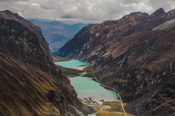 Panoramatický Pohled Pohledu Paso Portachuelo Llanganuco Huaraz Peru — Stock fotografie