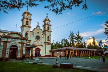 February 22, 2016 - Huancayo, Peru: people visiting Iglesia Chongos Bajo church clipart