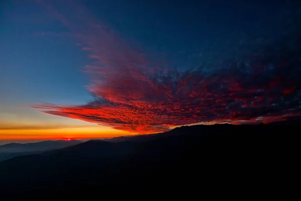 Beautiful Orange Sunset Mountains — Stock Photo, Image