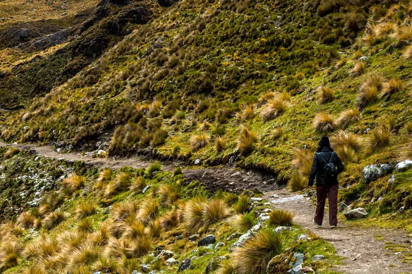 游客在Nevado Huaytapallana散步 2014年11月 秘鲁万卡约 — 图库照片