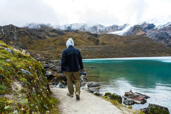 Turistas Caminando Nevado Huaytapallana Noviembre 2014 Huancayo Perú — Foto de Stock