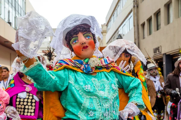 Março 2014 Ayacucho Peru Pessoas Comemorando Carnaval Ayacucho Mulheres Homens — Fotografia de Stock
