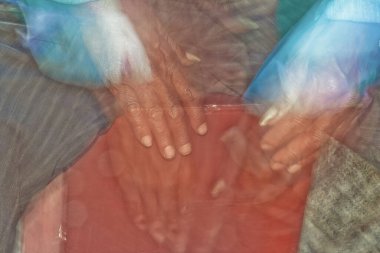 hands touching a cajon. The cajn is a musical instrument of Peruvian origin. Paracas Peru,