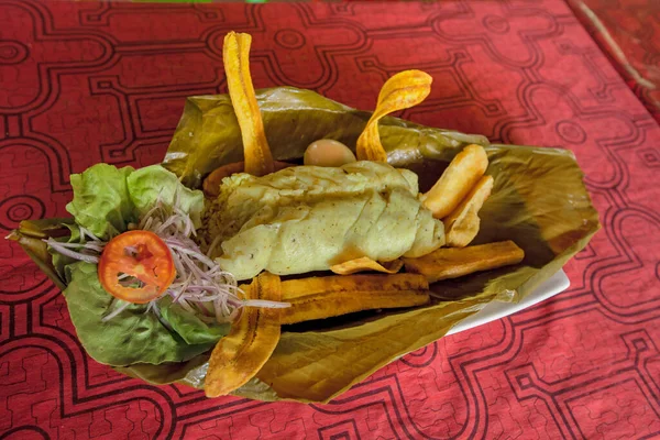 Fried Fish Plate Jungle Peru — Stock Photo, Image