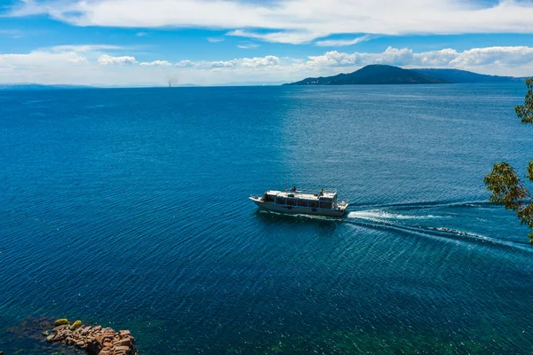 Bella Vista Sul Mare Dalla Barca Lago Titicaca Puno Perù — Foto Stock