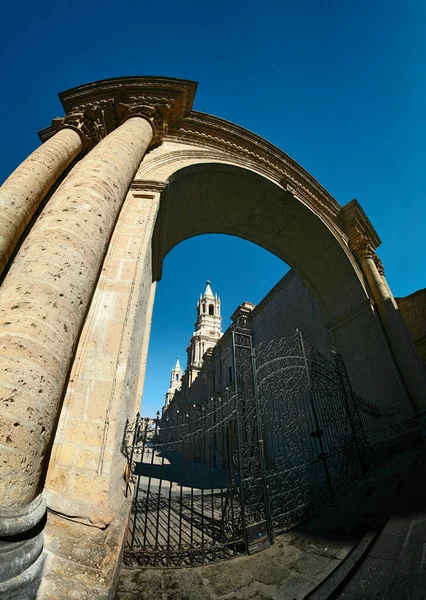 Portail Cathédrale Arequipa Pérou — Photo