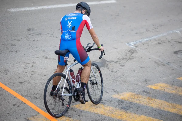 Atleet Die Deelneemt Aan Ironman Lima Peru April 2023 — Stockfoto
